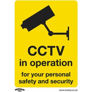 Loops - 10x cctv in operation Security Safety Sign - Rigid Plastic 75 x 100mm Warning