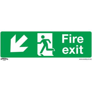 Loops - 10x fire exit (down left) Health & Safety Sign Rigid Plastic 300 x 100mm Warning