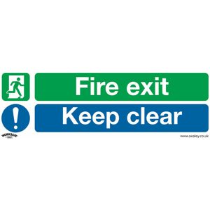 Loops - 10x fire exit keep clear Health & Safety Sign Rigid Plastic 600 x 200mm Warning