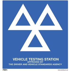 Loops - 10x mot testing station Safety Sign - Rigid Plastic 600 x 625mm Warning Plate