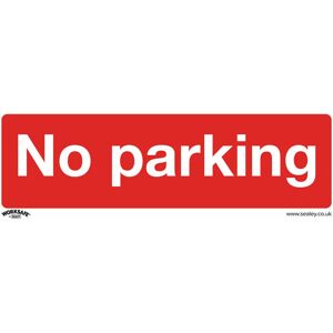 LOOPS 10x NO PARKING Health & Safety Sign - Rigid Plastic 300 x 100mm Warning Plate