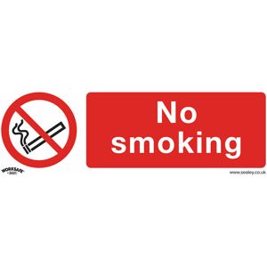 Loops - 10x no smoking Health & Safety Sign - Rigid Plastic 300 x 100mm Warning Plate