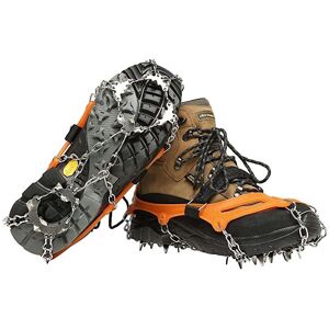 HÉLOISE 19 Teeth Crampons Stainless Steel Anti-Slip Crampons Snow and Ice Crampon for Shoe Boots Winter Safety and Protection for Fishing Walking Hiking