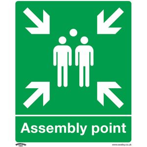 LOOPS 1x assembly point Health & Safety Sign - Rigid Plastic 250x 300mm Warning Plate