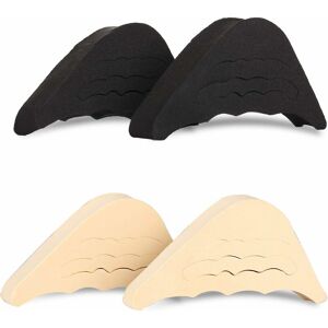 HÉLOISE 2 Pairs Shoe Pads, Toe Insoles, Forefoot/Toe Pads, Pain Relief Pads for Oversized Shoes (Black and Flesh Color)