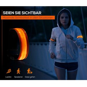 LANGRAY 2pcs Super Bright High Visibility Reflective Safety led Night Light for Running, Jogging, Cycling, Biking, Walking, Flashing and Static led functions