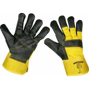 Loops - 6 pairs General Purpose Riggers Gloves - Strong Stitching - Hide Palm Protection