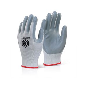 Click - pack of 10 nitrile foam poly glove sz 08 med Grey work garden safety - Grey