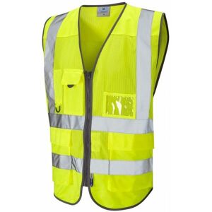 Leo Workwear - Cobbaton iso 20471 cl 2 Coolviz Supeio Waistcoat Hi-vis YellowSmall - Hi-Vis Yellow