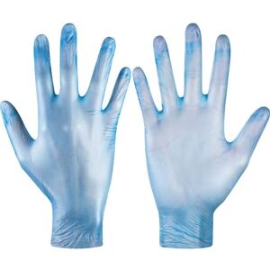 Gloves4u - Disposable Gloves, Blue, Vinyl, Powde Fee, Size s, Pack of 100 - Blue
