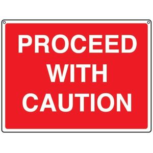 Sitesafe - General Construction Proceed with Caution Rigid pvc Sign - 600 x 450mm