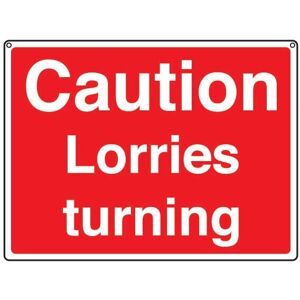 Sitesafe - General Construction Lorries Turning Rigid pvc Sign - 600 x 450mm