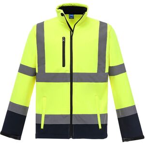 Langray - High Visibility Reflective Safety Jacket Workwear Waterproof Bomber Quilted Lining Jacket Lightweight for Women (Yellow&Navy,S)