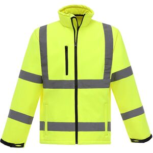 LANGRAY High Visibility Reflective Safety Jacket Workwear Waterproof Bomber Quilted Lining Jacket Lightweight for Women (Yellow,S)