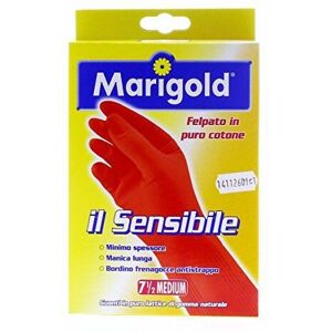 Vileda - Marigold Il Sensibile Household gloves Cotton, Fleece, Latex, Rubber Orange 1pc(s)