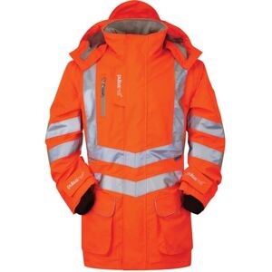 PR499 Mesh Lined Hi-vis Breathable Storm Coat Orange (2XL) - Orange - Pulsar