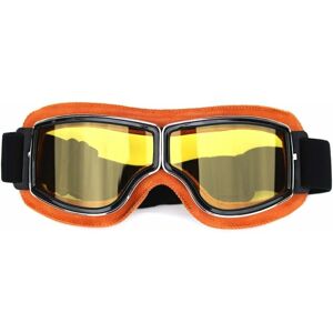 GROOFOO Motorcycle Goggles Biker Cycling Ski Cruiser Cruiser Jet Goggles Motorcycle Goggles Vespa Vintage Biker Oldtimer Scooter Harley Chopper (Yellow)