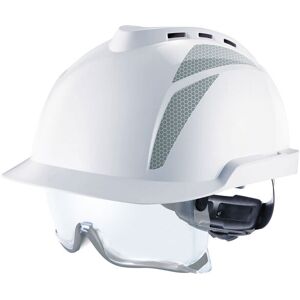 MSA - v-gard 930 vented helmet white w/ integrated spec gry sticker - White/Grey - White/Grey