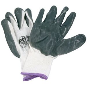 Professional Tool Industries - pti 12 Pairs Nitrile Grey pu Coated Safety Work Grip Large Gloves Builders