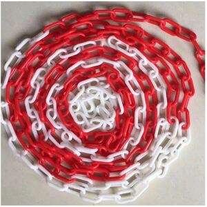 Alwaysh - Red and White Plastic Warning Chain Signal Chain, 10M