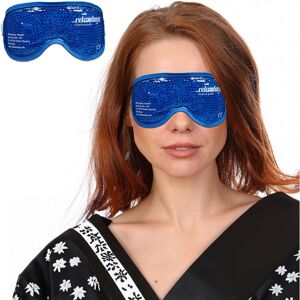 Relaxdays - Eye Mask, Cold / Warm Compress, Ice Pack, 2x Set, Cooling Goggles, Allergies, Depuff, Migraine, Fastener, Blue