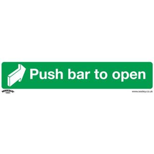 Worksafe - Safety Sign - Push Ba to Open - Rigid Plastic, Pack of 10