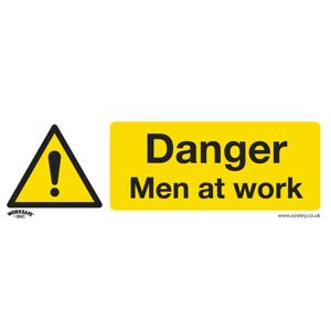 Worksafe Safety Sign - Dange Men AT Wok - Rigid Plastic-pack of 10