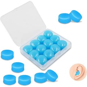 AOUGO Silicone Ear Plugs, 12 pcs (6 Pairs) Noise Cancelling Ear Plugs for Sleeping Swimming, Travelling Waterproof Ear Plugs for Kids and Adults Moldable