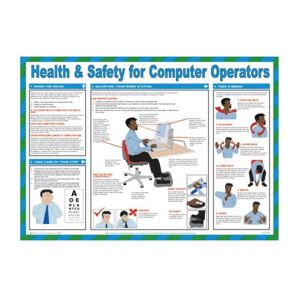 Sitesafe - Computer Operators Health & Safety Poster Laminated (590 x 420mm)