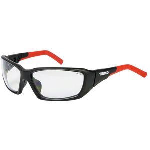 Sports Style Safety Glasses Clear With Adjustable Temples One Size - Timco