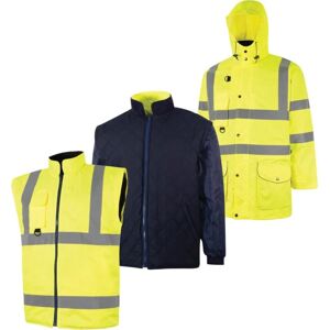 Waterproof & Breathable Hi-vis 5 in 1 Coat (2XL) - Yellow - Tuffsafe