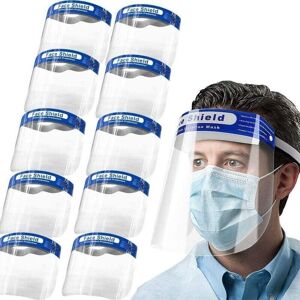 BEIJIYI Pack of 10 protective visors, resistant, large, adjustable, clear, anti-fog and splash-proof