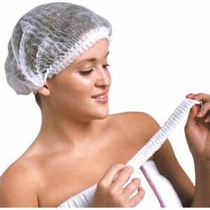 ZVD - Charlottes jetables pour cheveux 100 Pièces (Blanc) - Bouffants respirants et résistants Masque de protection
