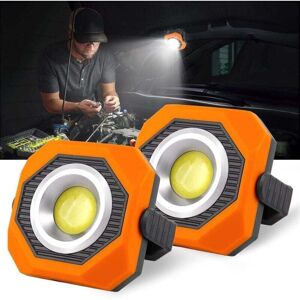ZVD-Solar Rechargeable LED Floodlight 3 Modes LED Site Floodlight Portable Site Floodlight with USB, 360° Bracket, Magnetic Base, Work Light for
