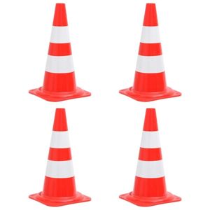 Reflective Traffic Cones 4 pcs Red and White 50 cm Vidaxl Reflective Traffic Cones 4 pcs Red and White 50 cm Vidaxl