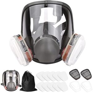 IKODM 16 in 1 Reusable Full Face Respirator - Organic Vapor Respirator Mask - Large Field of Vision for Painting Machines, Polishing, Welding and More IKODM 16 in 1 Reusable Full Face Respirator - Organic Vapor Respirator Mask - Large Field of Vision for Painting Machines, Polishing, Welding and More