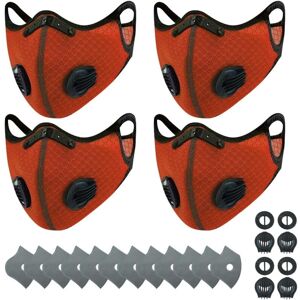 4 masques anti-poussière de sport + 12 filtres à charbon actif, réutilisables, respirants, activités de plein air, travail du bois, tonte et course à 4 masques anti-poussière de sport + 12 filtres à charbon actif, réutilisables, respirants, activités de plein air, travail du bois, tonte et course à