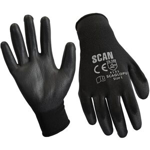 Scan - Black pu Coated Gloves - Medium Size 8 240 Pairs SCAGLOPU240M Scan - Black pu Coated Gloves - Medium Size 8 240 Pairs SCAGLOPU240M