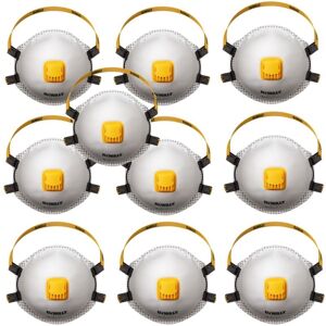 Dewalt - 10 Pack FFP3 Disposable Particulate Respirator Dust Face Masks Adjustable Dewalt - 10 Pack FFP3 Disposable Particulate Respirator Dust Face Masks Adjustable