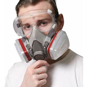 EURITECSA Masque de protection 18 en 1, masque de peinture, réutilisable, masque respiratoire à gaz avec filtre pour pulvérisation, peinture, travaux, produits EURITECSA Masque de protection 18 en 1, masque de peinture, réutilisable, masque respiratoire à gaz avec filtre pour pulvérisation, peinture, travaux, produits