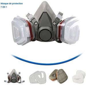 TRIMEC Masque de protection Masque Protection 7 In 1, Masque Peinture, Réutilisable Avec Filtre Anti Poussière,Masque a Gaz Respiratoire Avec Filtre Pour TRIMEC Masque de protection Masque Protection 7 In 1, Masque Peinture, Réutilisable Avec Filtre Anti Poussière,Masque a Gaz Respiratoire Avec Filtre Pour