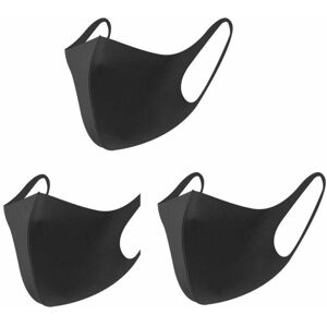 Trimec - Masque facial à la mode 3 pièces pour anti-poussière, masque facial en soie glacée lavable réutilisable, noir foncé Trimec - Masque facial à la mode 3 pièces pour anti-poussière, masque facial en soie glacée lavable réutilisable, noir foncé