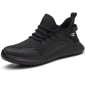 ODIPIE Men's and women's safety shoes, shock-absorbing, puncture-resistant, breathable and lightweight, steel-toe work shoes, black, size 46 ODIPIE Men's and women's safety shoes, shock-absorbing, puncture-resistant, breathable and lightweight, steel-toe work shoes, black, size 46