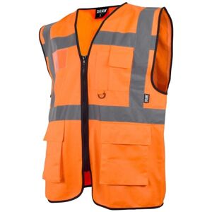 Scan - SFV09-O Hi-Vis Utility Vest Waistcoat Orange - m (41in) scahvuwmo Scan - SFV09-O Hi-Vis Utility Vest Waistcoat Orange - m (41in) scahvuwmo