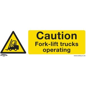 SS44P10 Worksafe® Caution Fork-Lift Trucks Safety Sign, Rigid Plastic - Pack of 10 - Sealey SS44P10 Worksafe® Caution Fork-Lift Trucks Safety Sign, Rigid Plastic - Pack of 10 - Sealey