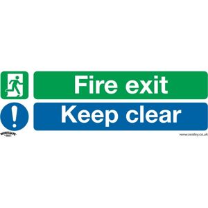 Sealey - Worksafe® Fire Exit Keep Clear Safety Sign, Self-Adhesive Vinyl - Pack of 10 SS18V10 Sealey - Worksafe® Fire Exit Keep Clear Safety Sign, Self-Adhesive Vinyl - Pack of 10 SS18V10