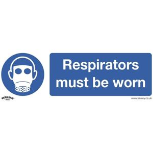 SS56P10 Worksafe® Respirators Must Be Worn Safety Sign, Rigid Plastic - Pack of 10 - Sealey SS56P10 Worksafe® Respirators Must Be Worn Safety Sign, Rigid Plastic - Pack of 10 - Sealey