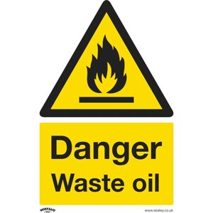 Sealey - SS60P10 Worksafe® Danger Waste Oil Safety Sign, Rigid Plastic - Pack of 10 Sealey - SS60P10 Worksafe® Danger Waste Oil Safety Sign, Rigid Plastic - Pack of 10