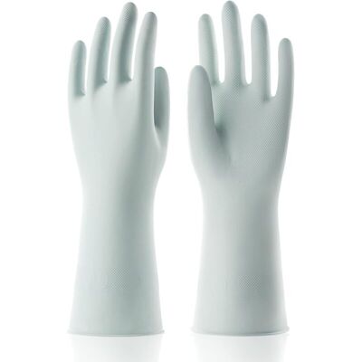 SNQ Mint green nitrile gloves, size L (10.7 cm), non-slip, waterproof, reusable, for kitchen and bathroom, 1 pair SNQ Mint green nitrile gloves, size L (10.7 cm), non-slip, waterproof, reusable, for kitchen and bathroom, 1 pair