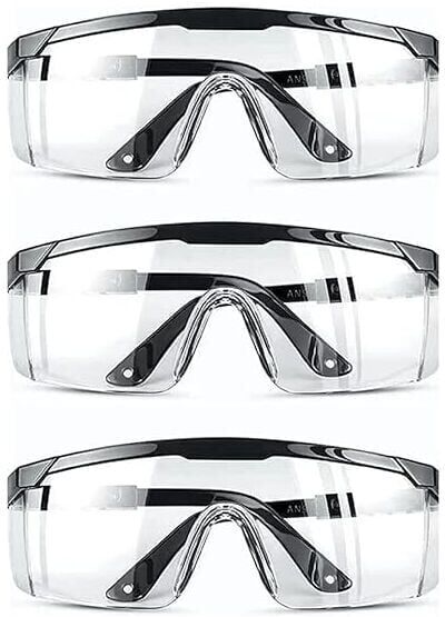 3 Pack) Anti-fog, uv and scratch-resistant safety glasses for workplace, construction, diy, laboratory, welding, chemical Ymyny